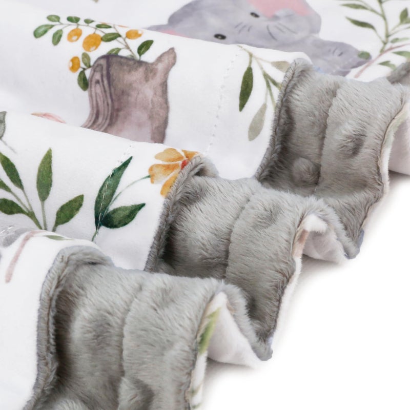 BORITAR Baby Blanket for Boys Girls Super Soft Double Layer Minky with Dotted Backing, Lovely Grey Elephant Animal Design Blanket for Toddler Newborn 30 x 40 Inch(75x100cm) - Image 5